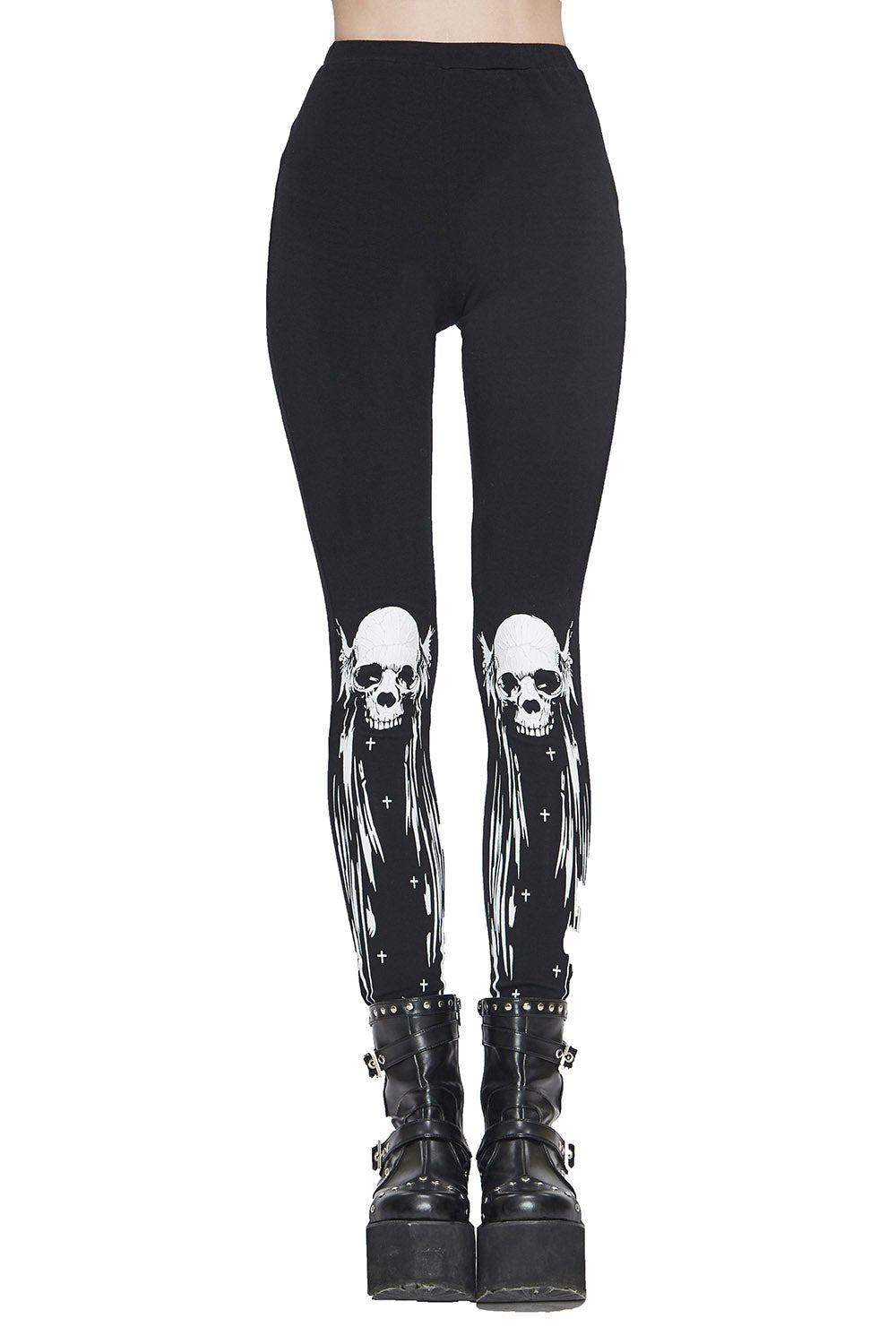 Death is Fleeting Leggings - womens bottoms - VampireFreaks - Devil Fashion