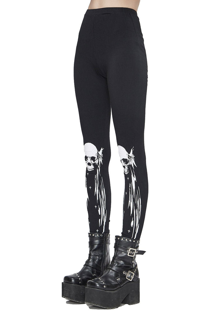 Death is Fleeting Leggings - womens bottoms - VampireFreaks - Devil Fashion