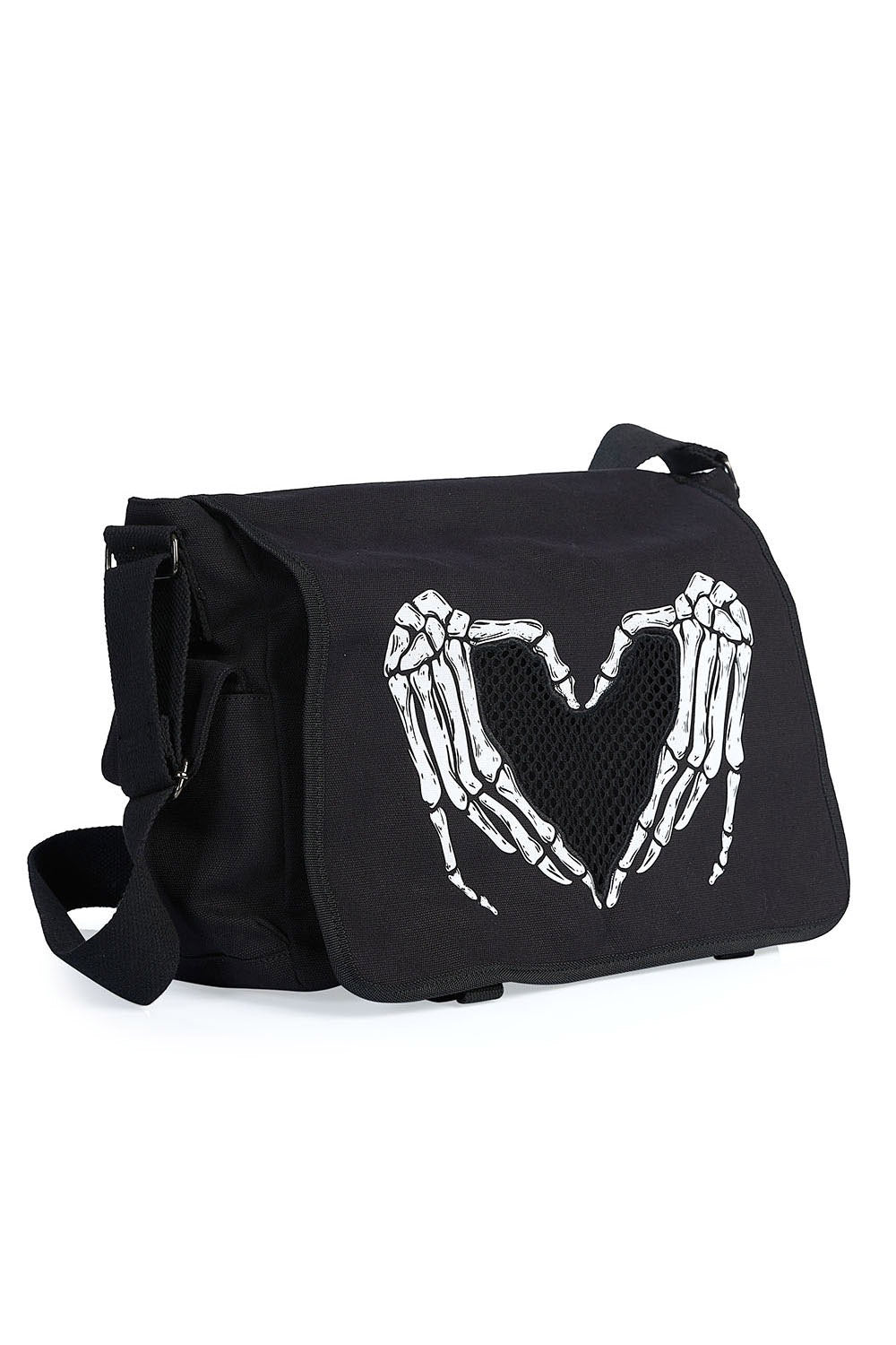 Death Punk Skeleton Messenger Bag - bags & wallets - VampireFreaks - Banned Apparel / Lost Queen