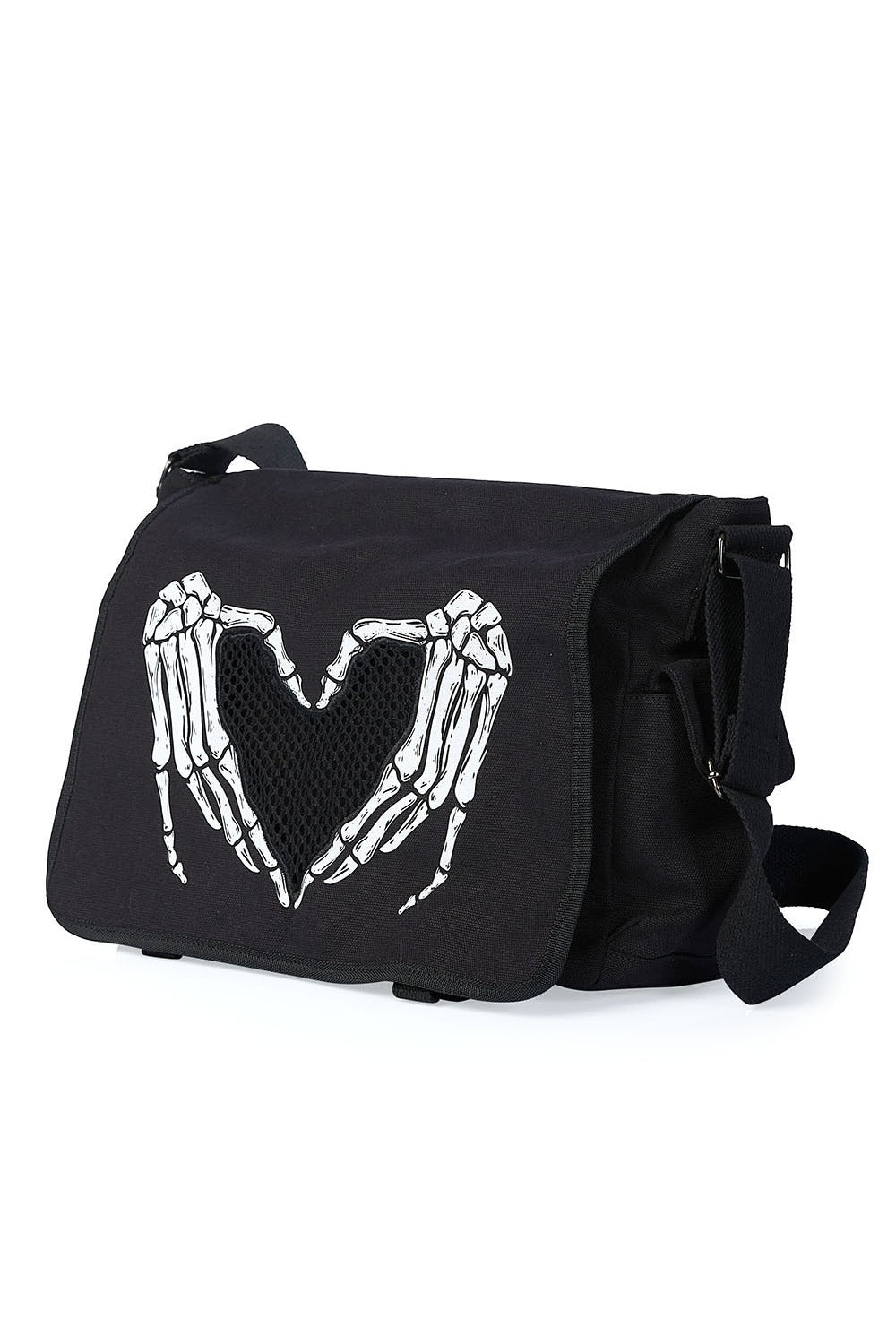 Death Punk Skeleton Messenger Bag - bags & wallets - VampireFreaks - Banned Apparel / Lost Queen