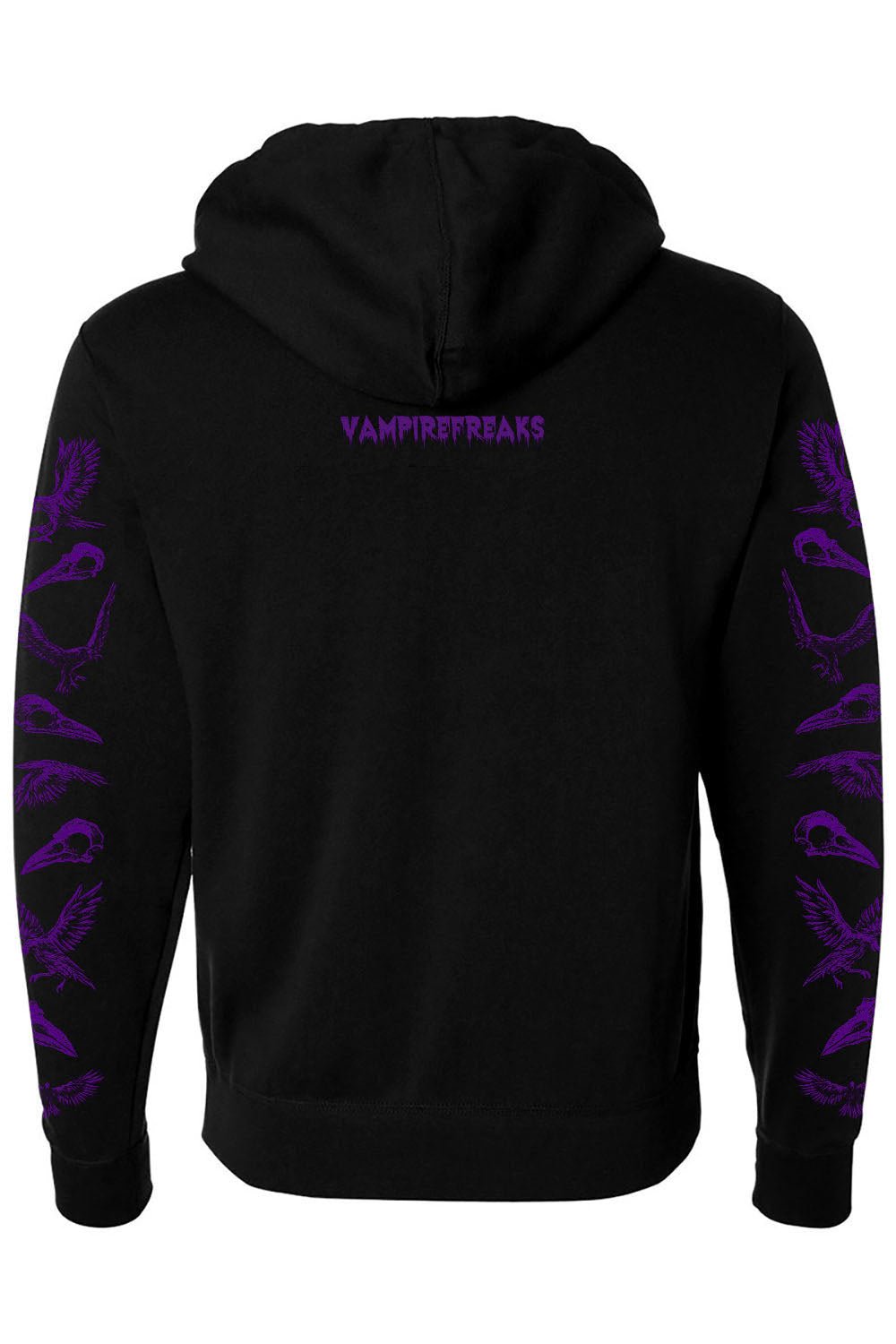 Death Raven Hoodie w/ Crow Sleeves [PURPLE] - mens outerwear - VampireFreaks - VampireFreaks