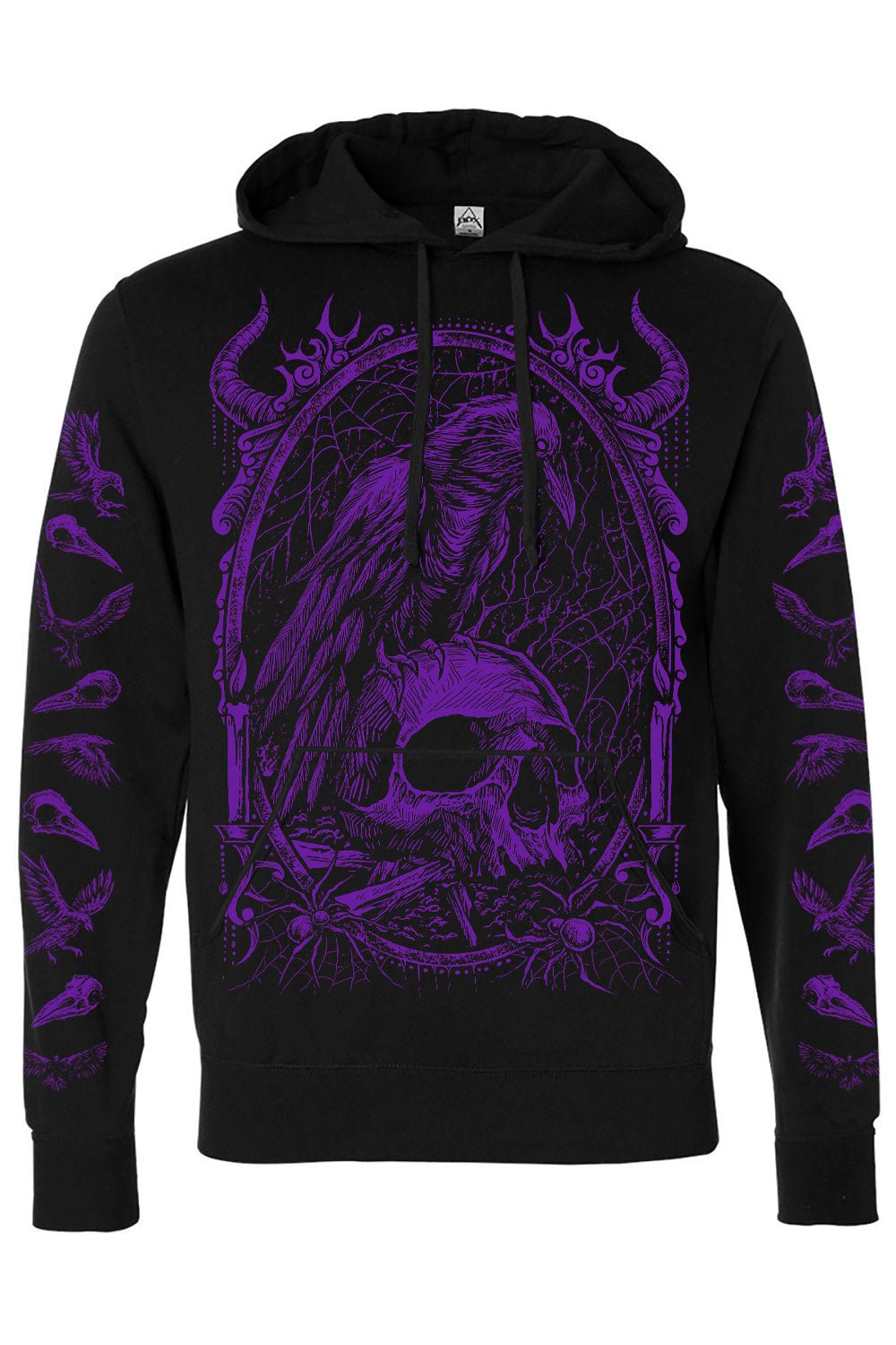 Death Raven Hoodie w/ Crow Sleeves [PURPLE] - mens outerwear - VampireFreaks - VampireFreaks