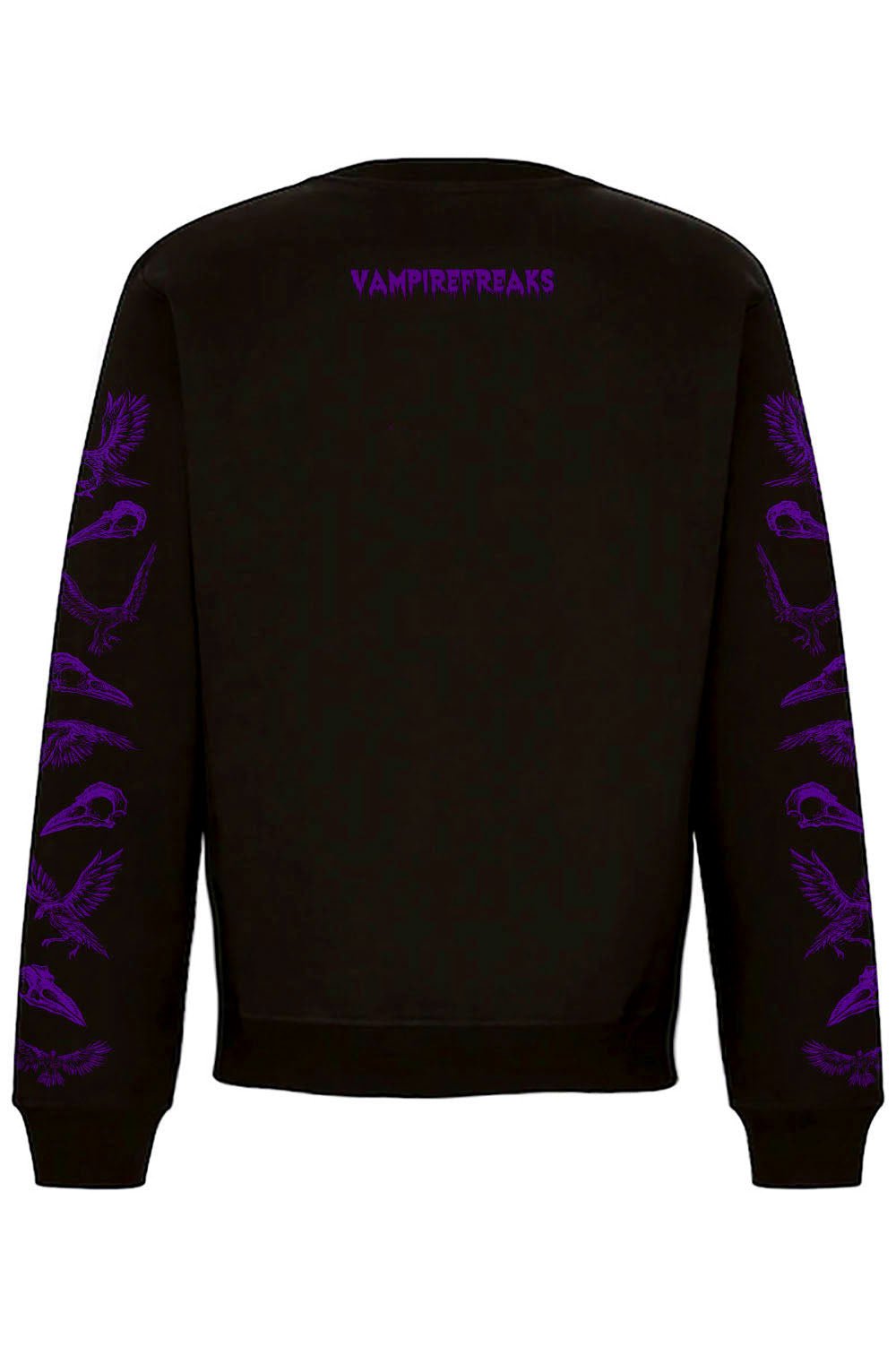 Death Raven Sweatshirt w/ Crow Sleeves [PURPLE] - mens outerwear - VampireFreaks - VampireFreaks