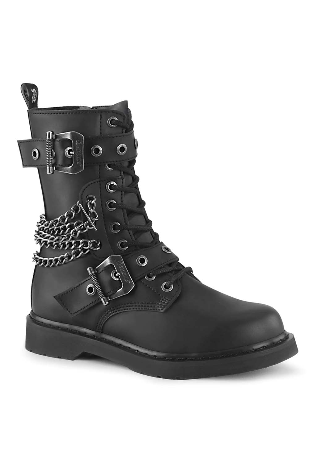 Deathrow combat boots from Vampire freaks. DAMNED-225 Black Vegan Leather Women main image 4