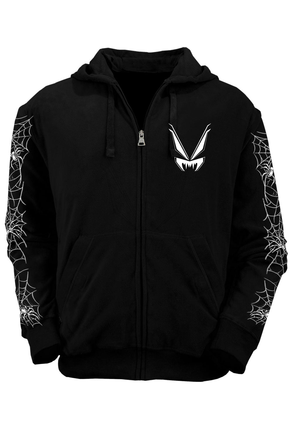 Death Spider Hoodie [Spiderweb Sleeves] - mens outerwear - VampireFreaks - VampireFreaks