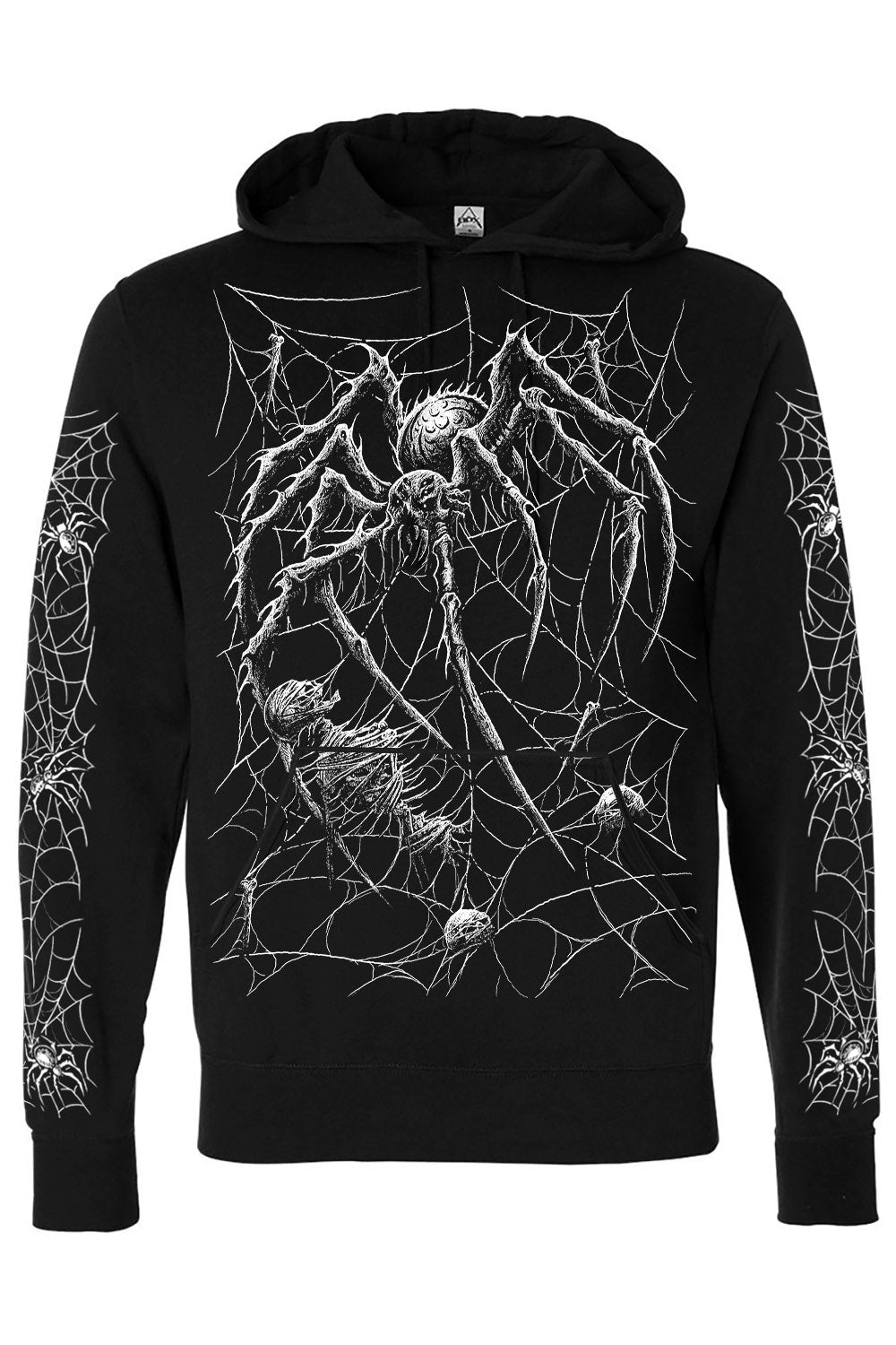 Death Spider Hoodie [Spiderweb Sleeves] - mens outerwear - VampireFreaks - VampireFreaks