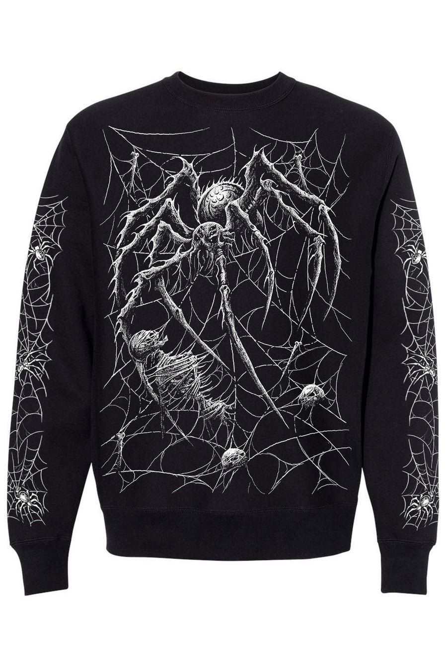 Death Spider Sweatshirt [Spiderweb Sleeves] - mens outerwear - VampireFreaks - VampireFreaks