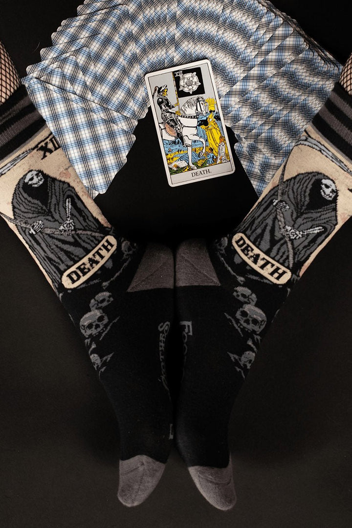 Death Tarot Card Crew Socks - socks & stockings - VampireFreaks - FootClothes