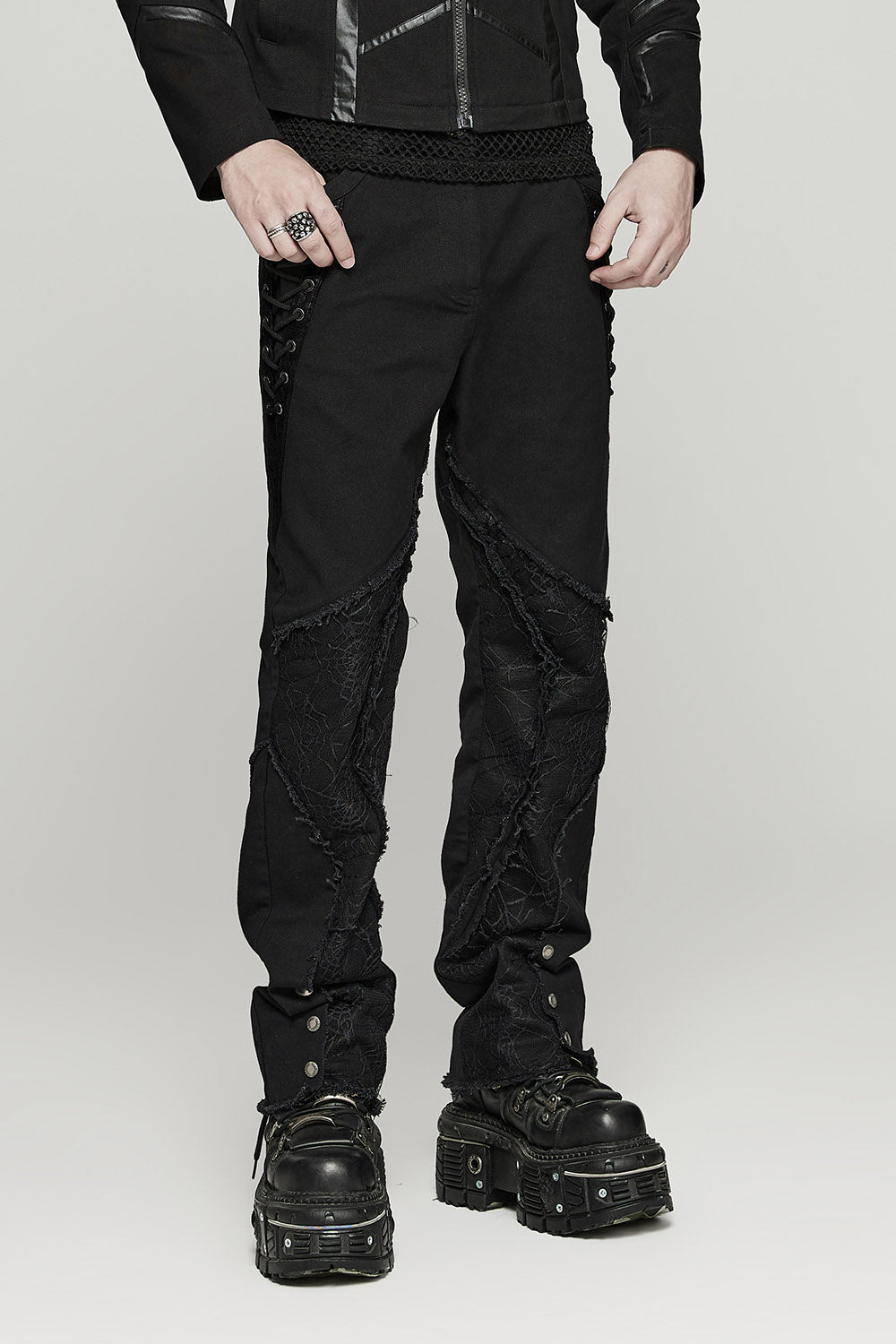 Death Webs Distressed Pants [BLACK] - mens pants - VampireFreaks - Punk Rave