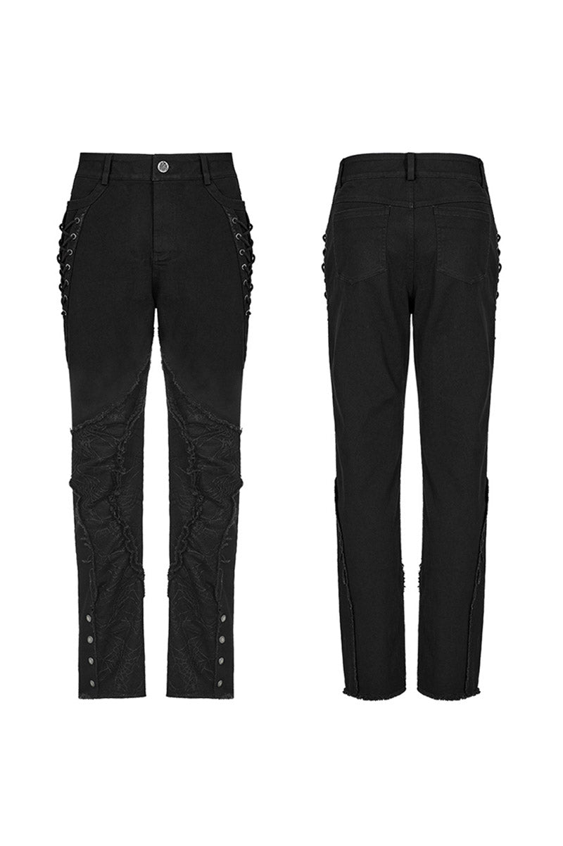 Death Webs Distressed Pants [BLACK] - mens pants - VampireFreaks - Punk Rave