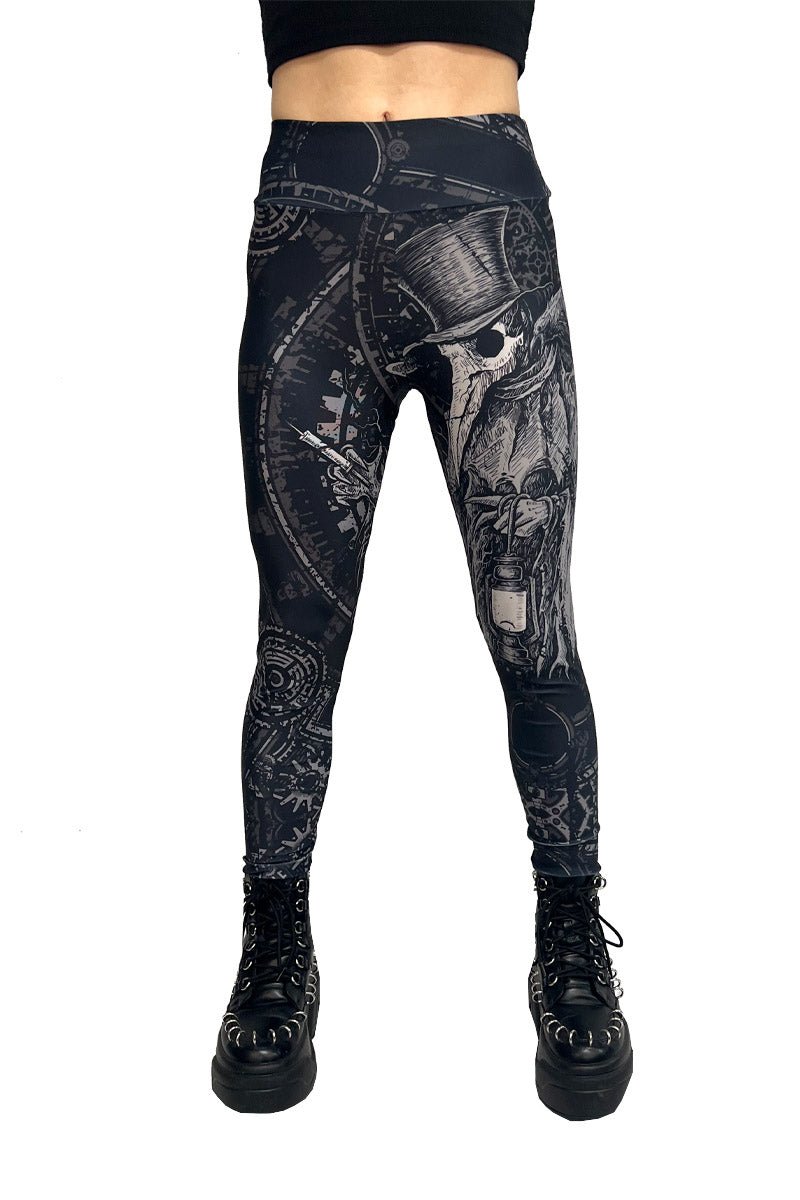 Deathcore Plague Doctor Leggings - womens bottoms - VampireFreaks - VampireFreaks