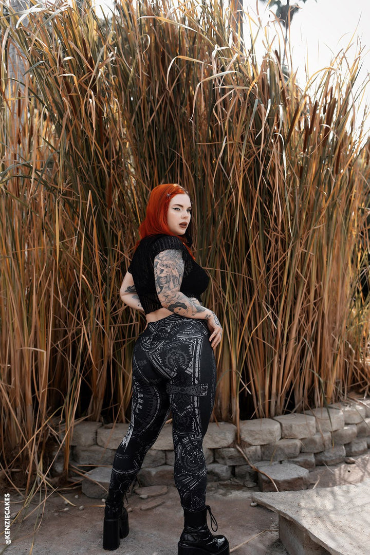 Deathcore Plague Doctor Leggings - womens bottoms - VampireFreaks - VampireFreaks