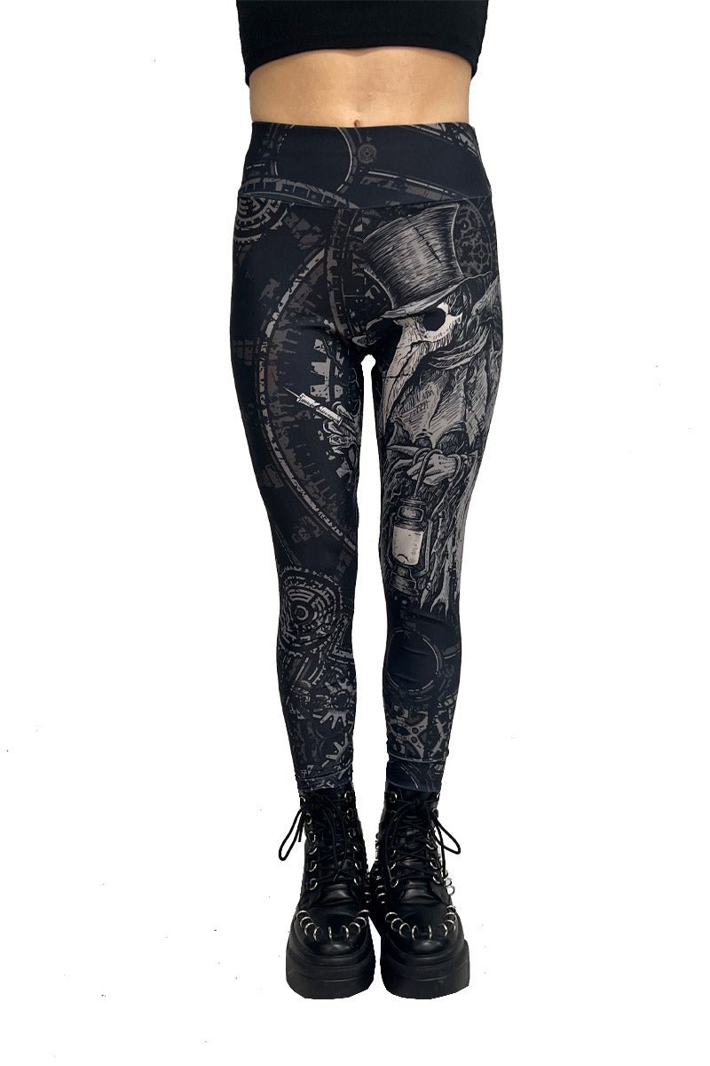 Deathcore Plague Doctor Leggings - womens bottoms - VampireFreaks - VampireFreaks