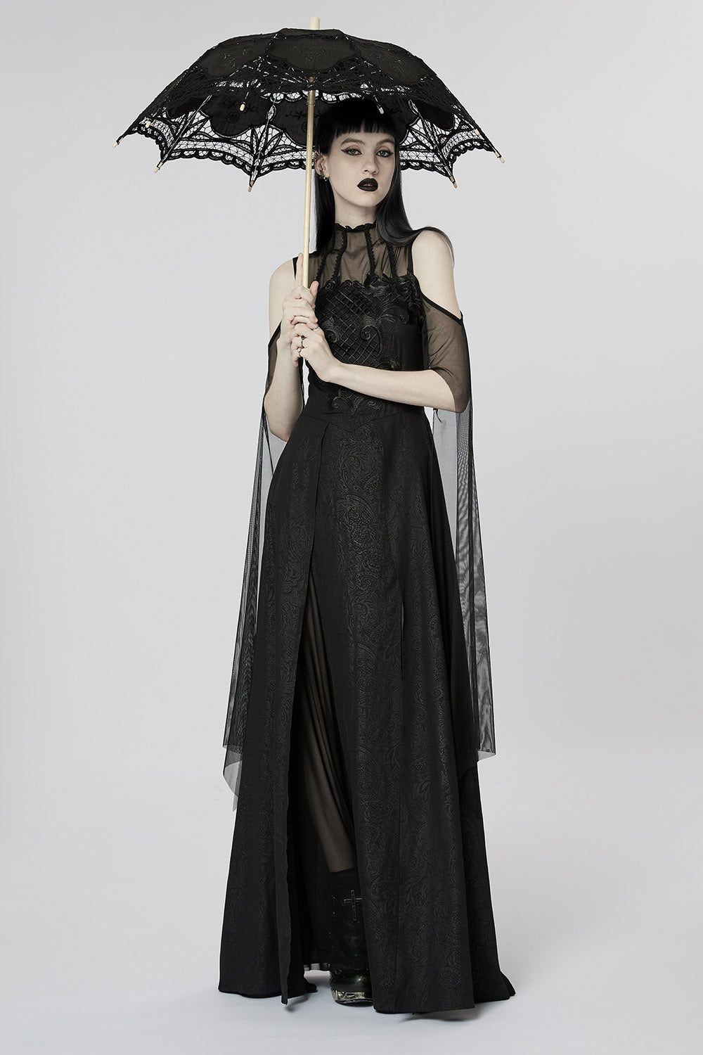 Deathling Vintage Goth Parasol