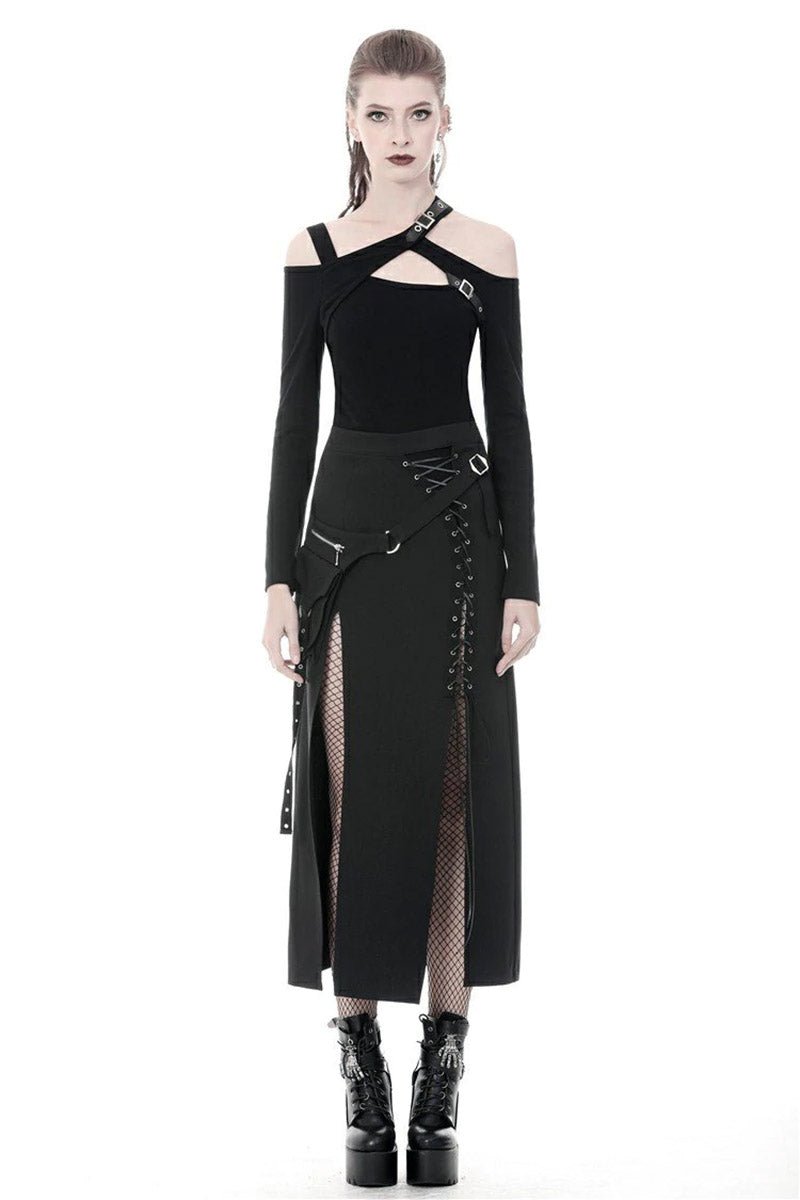 Deathrock Slit Maxi Skirt