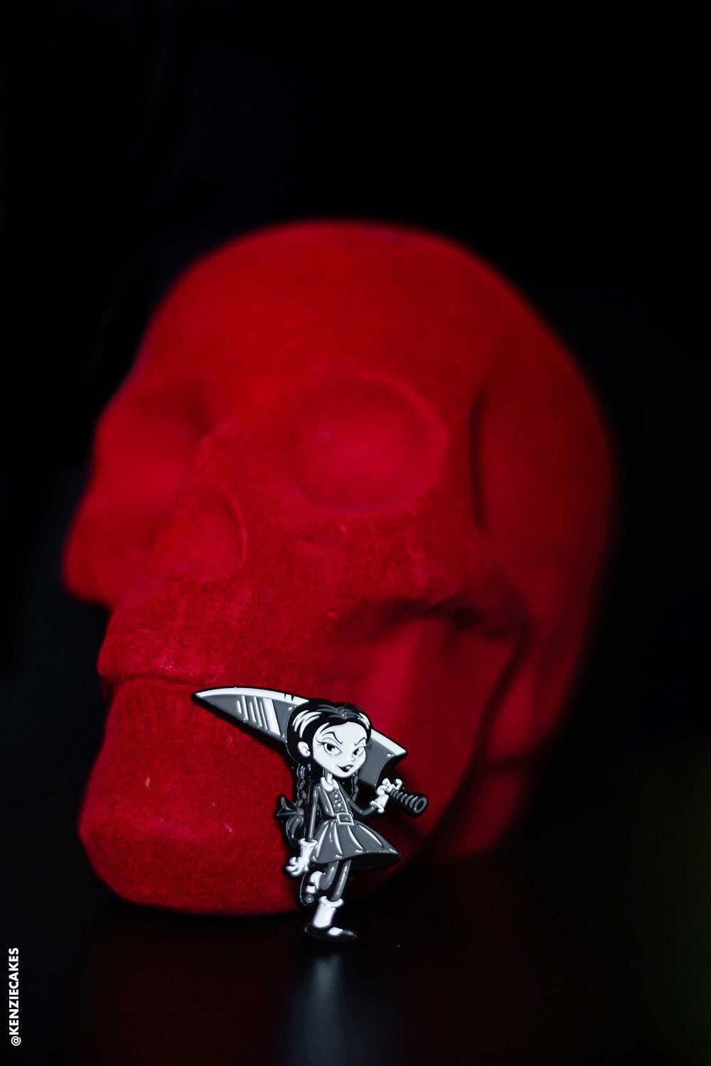 gothic knife girl pin