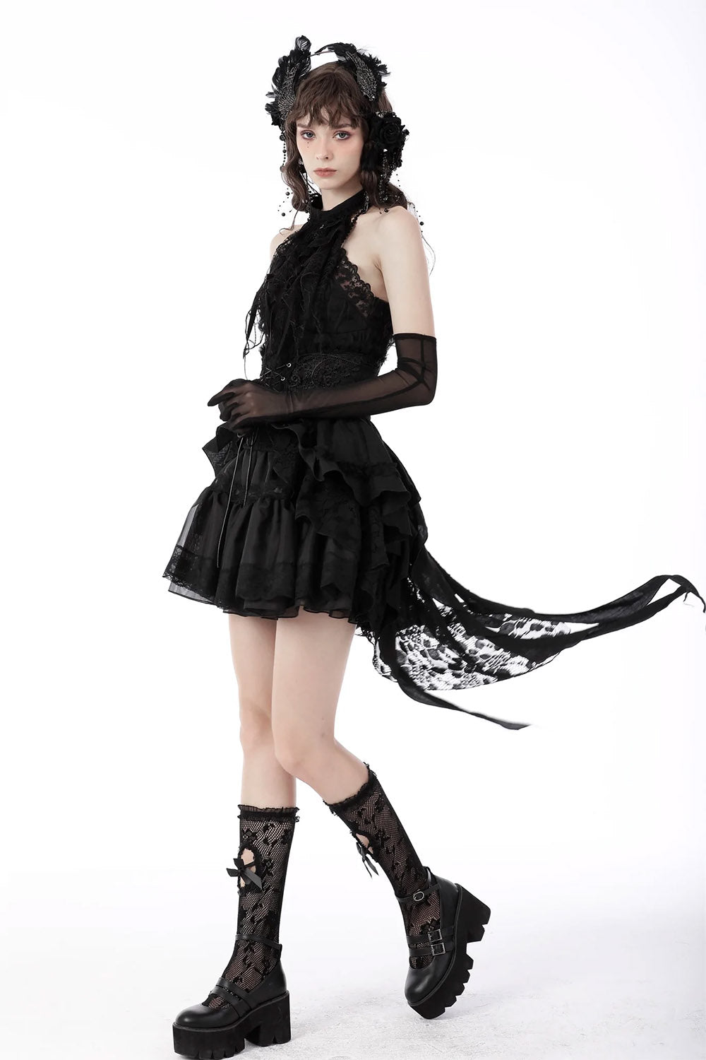 Death's Muse Ruffled Corset Skirt - skirts - VampireFreaks - Dark In Love