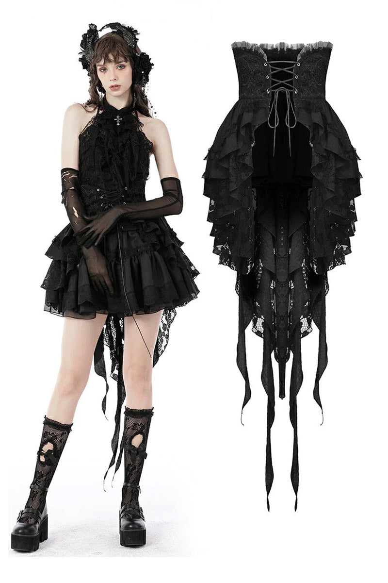 Death's Muse Ruffled Corset Skirt