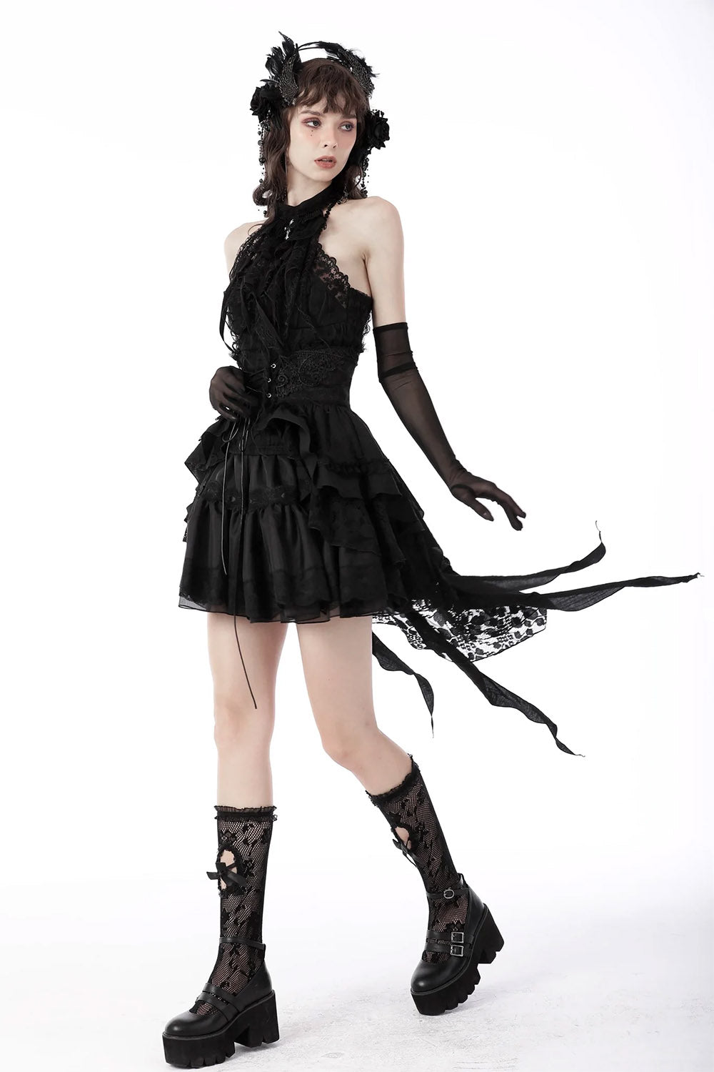 Death's Muse Ruffled Corset Skirt