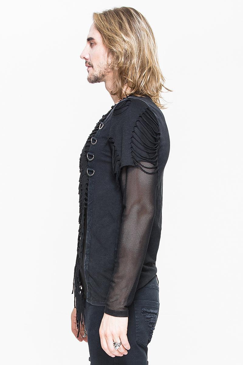 Deathtrap Shredded Tattered Top - mens tops - VampireFreaks - Devil Fashion