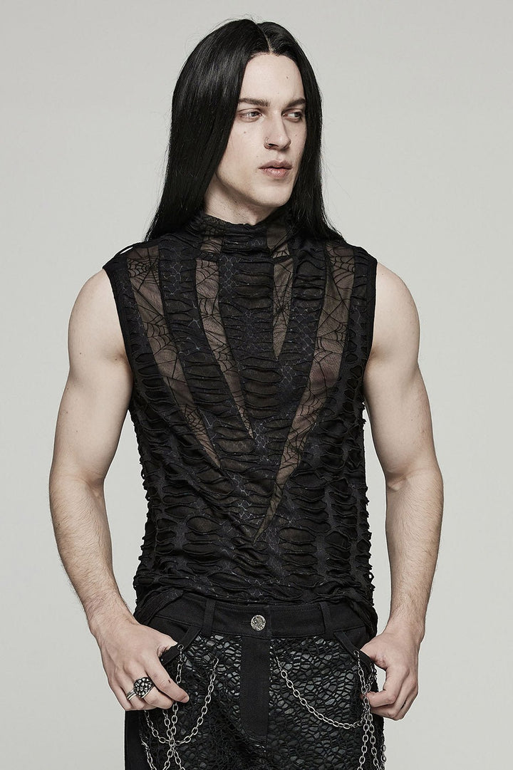 Deathweb Distressed Tank Top - mens tops - VampireFreaks - Punk Rave