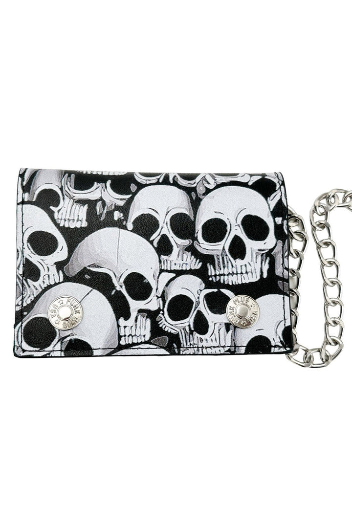 Decayed Skulls Biker Wallet - bags & wallets - VampireFreaks - Funk Plus