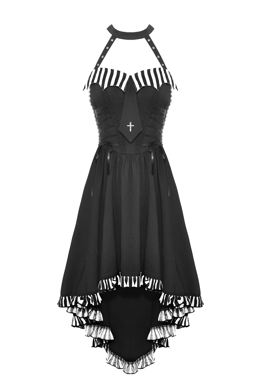 Deetz Striped Swing Dress - dresses - VampireFreaks - Dark In Love