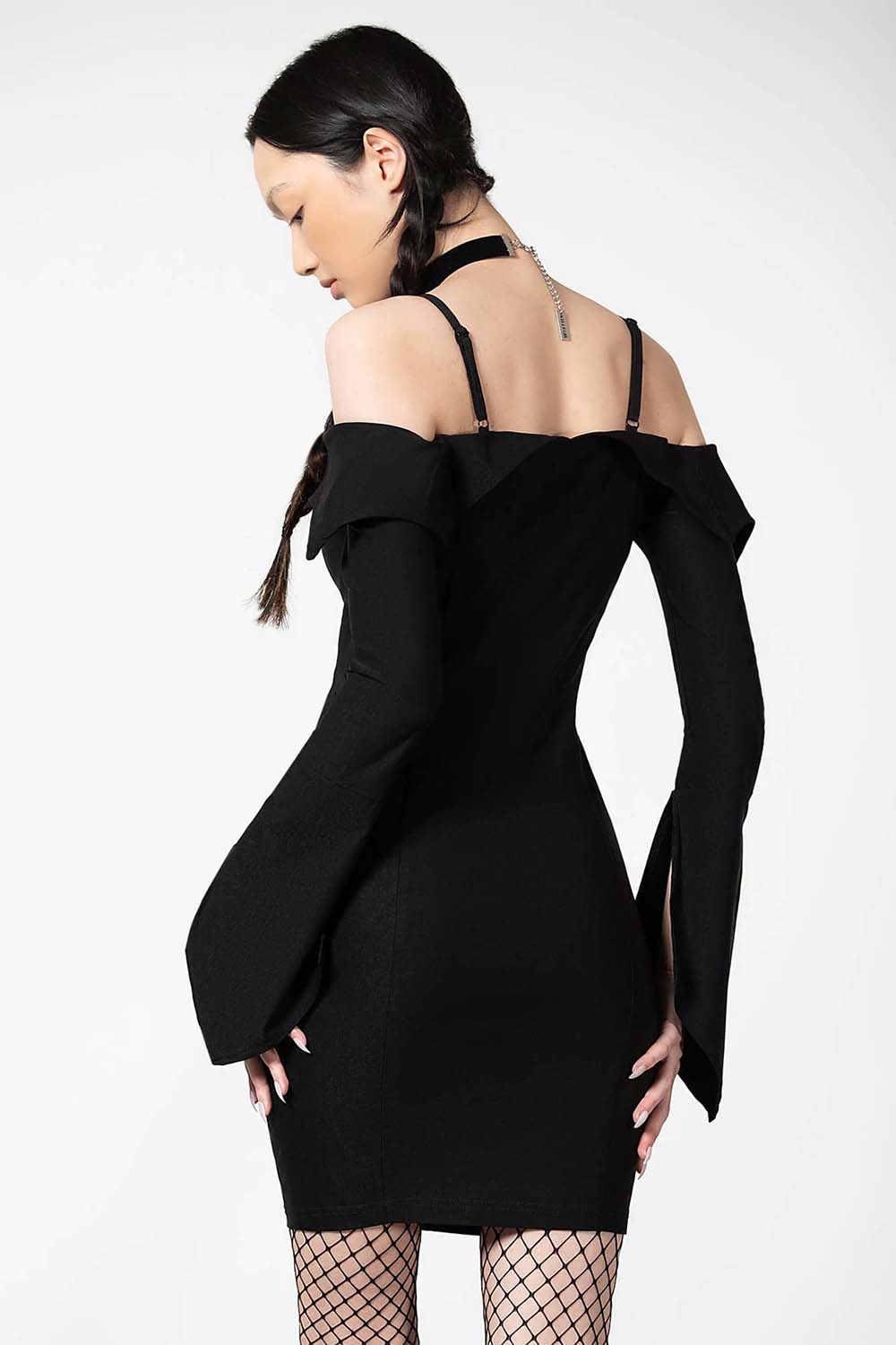 Demelza Bardot Zip Dress - dresses - VampireFreaks - Killstar