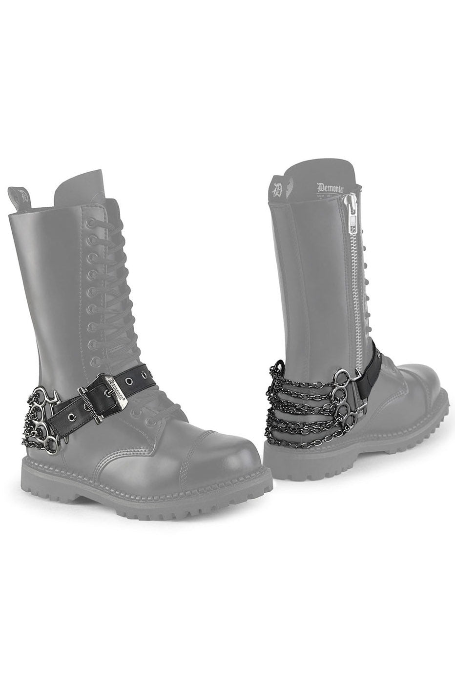 Demonia Chain Boot Harness [PAIR] - mens shoes - VampireFreaks - Demonia