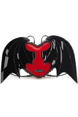 Demonia Patent Heart Batwing Backpack - bags & wallets - VampireFreaks - Demonia