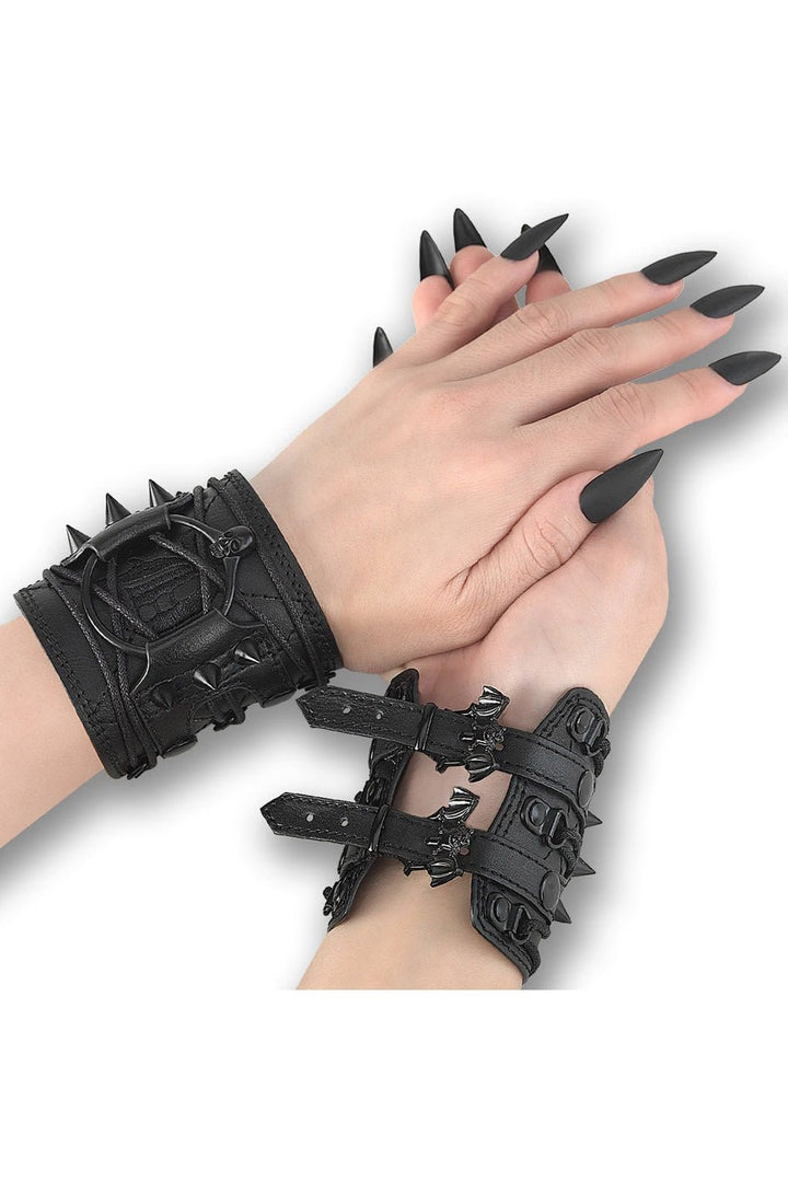 Demonia Spiked Wrist Cuff [PAIR] - bracelets - VampireFreaks - Demonia