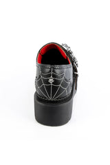 demonia spiderweb stitched embroidered womens shoes