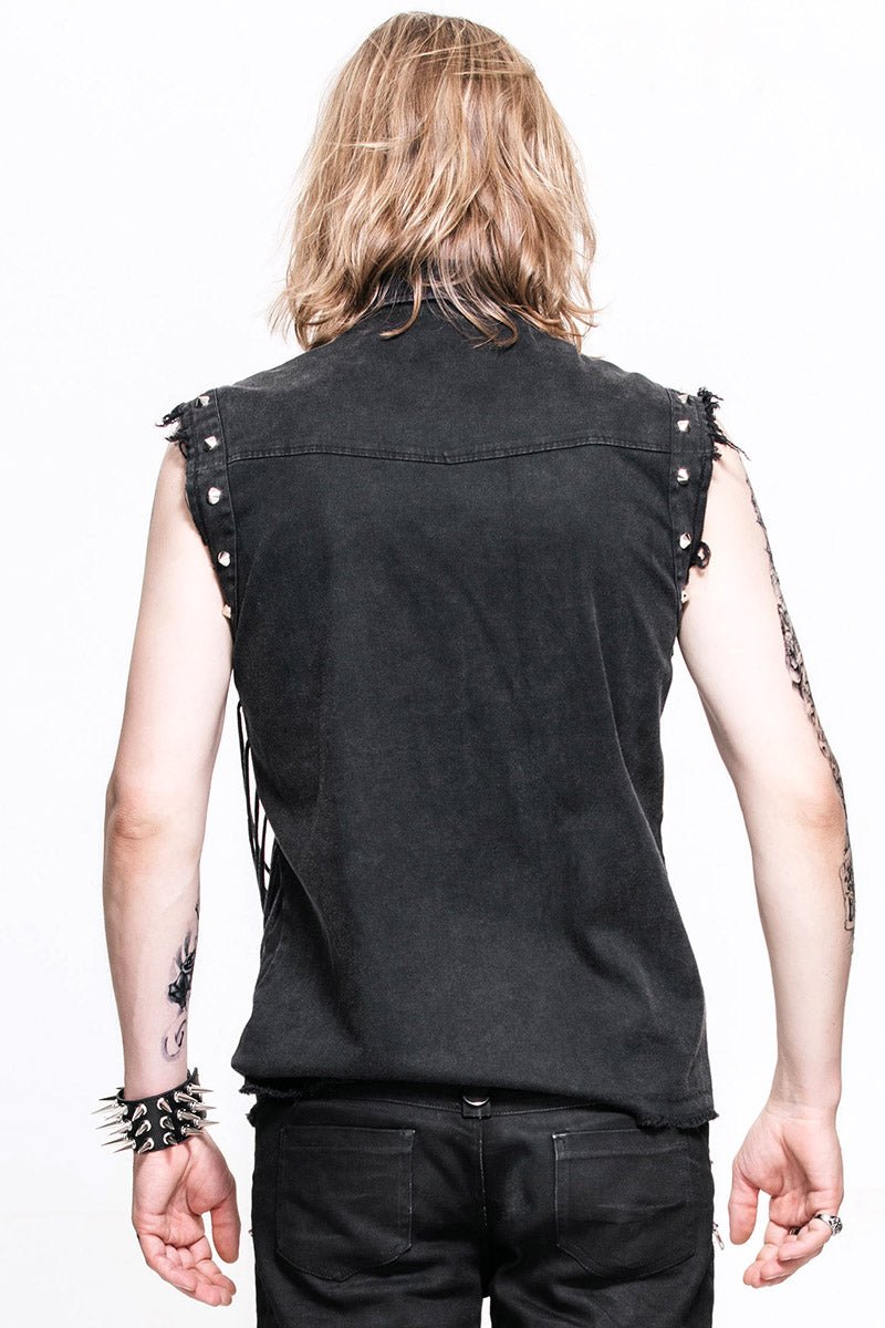 Denim Destruktor Vest - mens tops - VampireFreaks - Devil Fashion