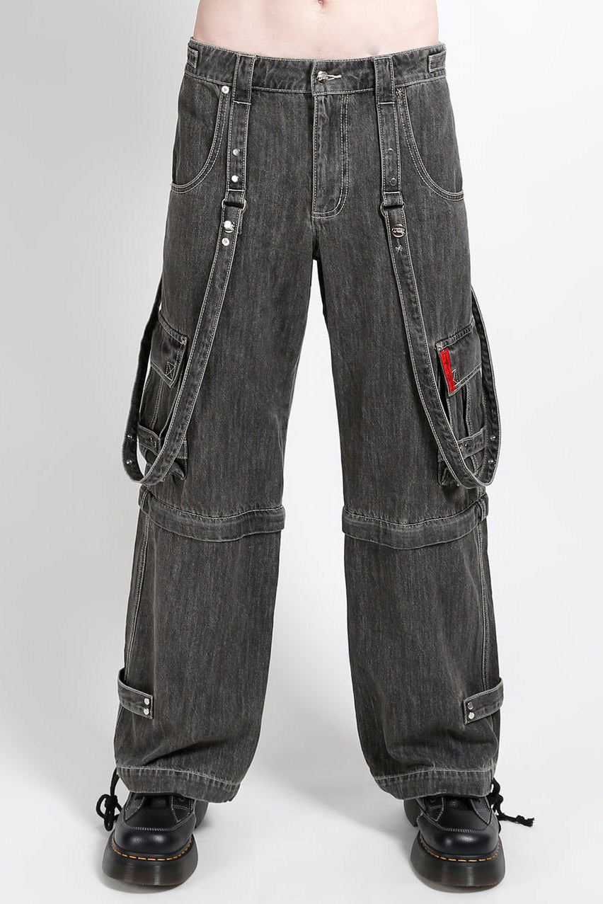 grey denim cargo pants
