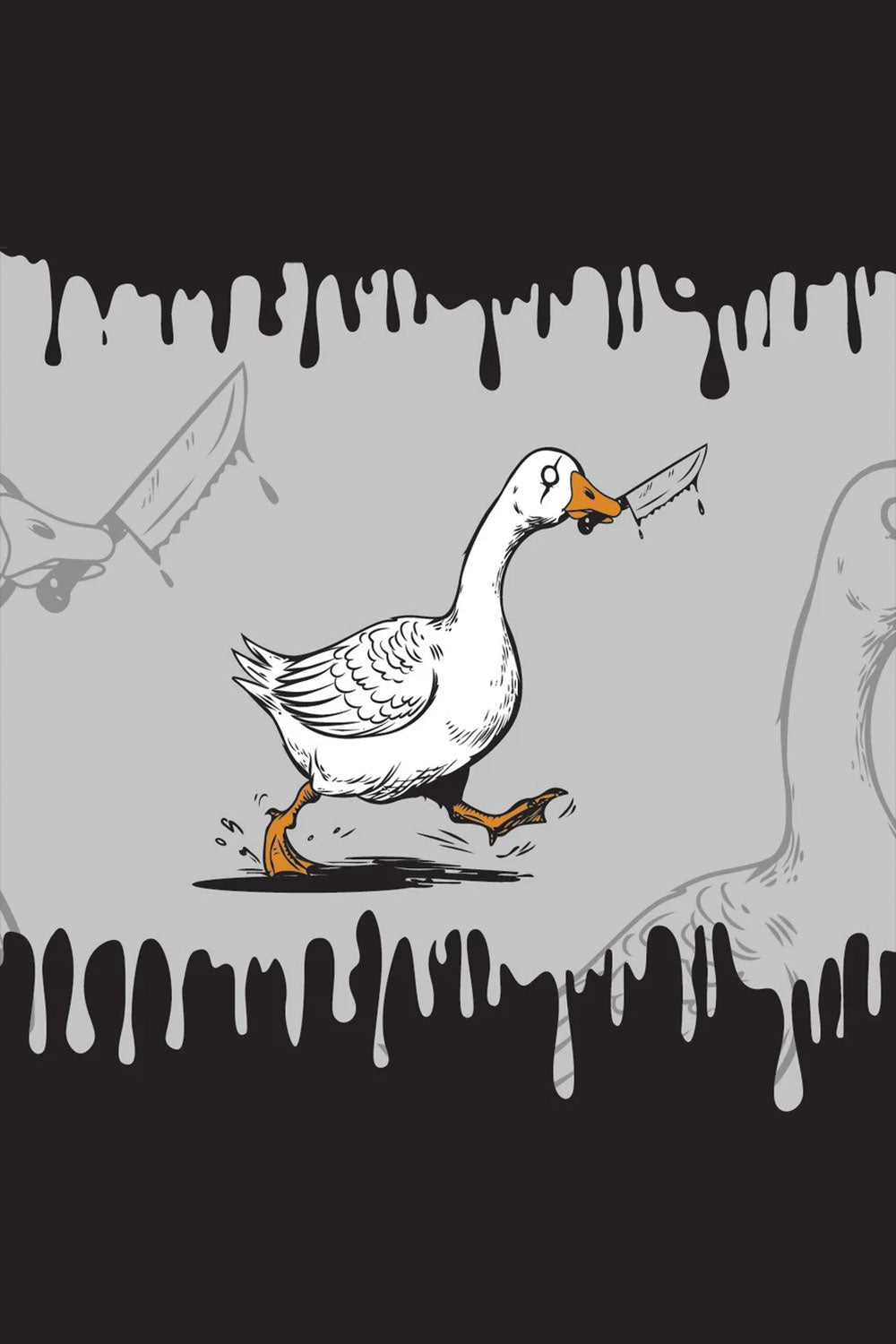 goose with knife goth grunge punk socks
