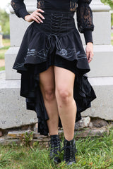 emo corset waist layered black skirt from VampireFreaks