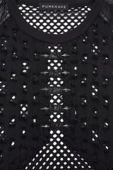 modern industrial punk fashion mens fishnet tank top