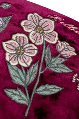whimsical embroidered botanical floral makeup bag