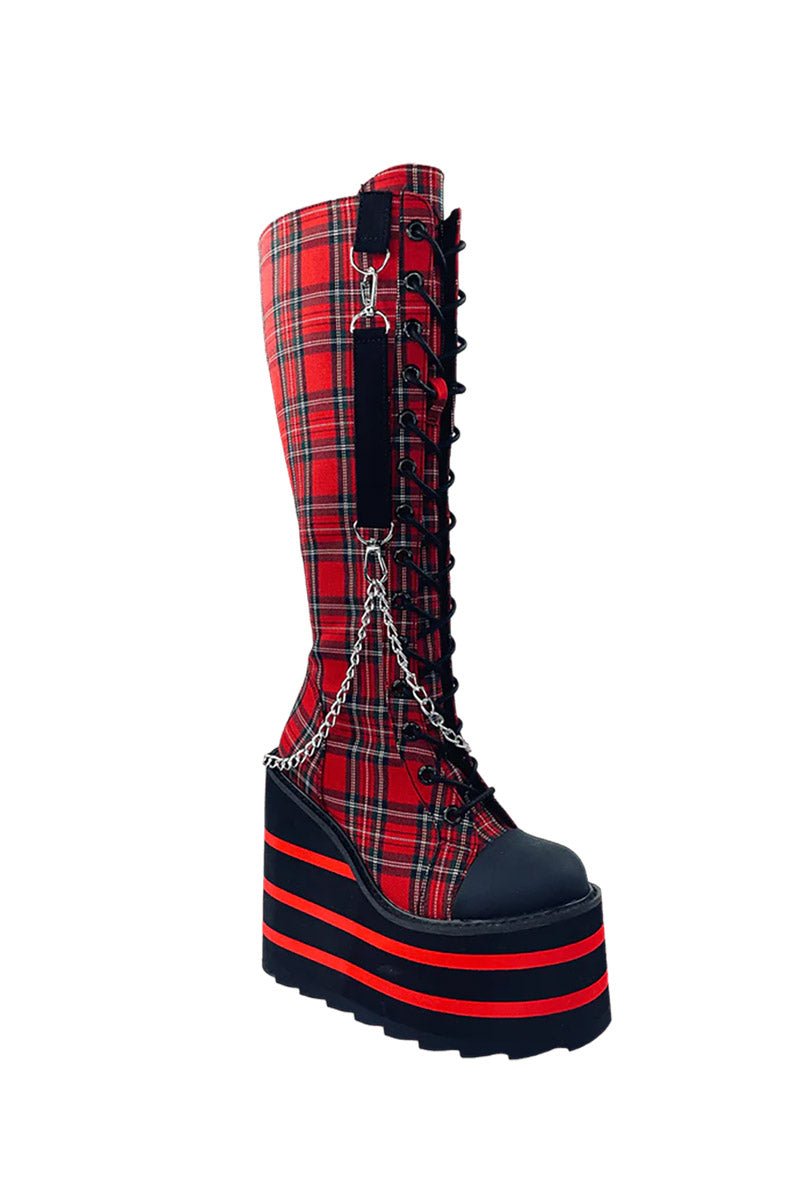 Detention BNDG Platform Sneakers [RED PLAID]