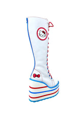 Detention Hello Kitty Platform Boots [White/Red/Blue] - womens shoes - VampireFreaks - YRU