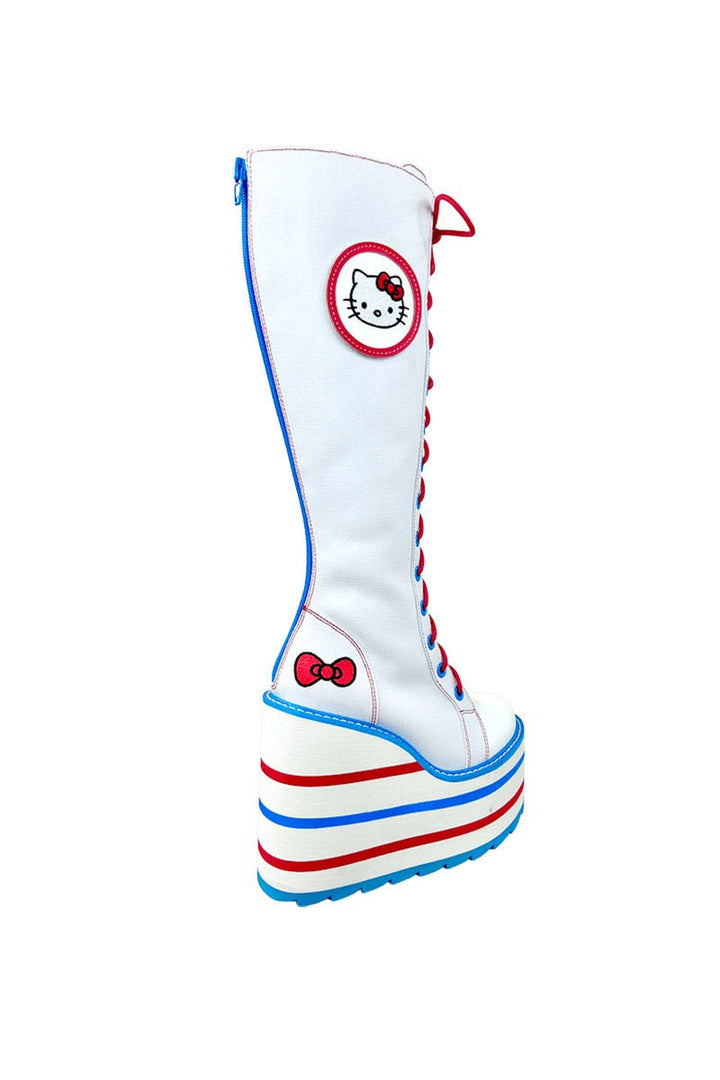 Detention Hello Kitty Platform Boots [White/Red/Blue] - womens shoes - VampireFreaks - YRU