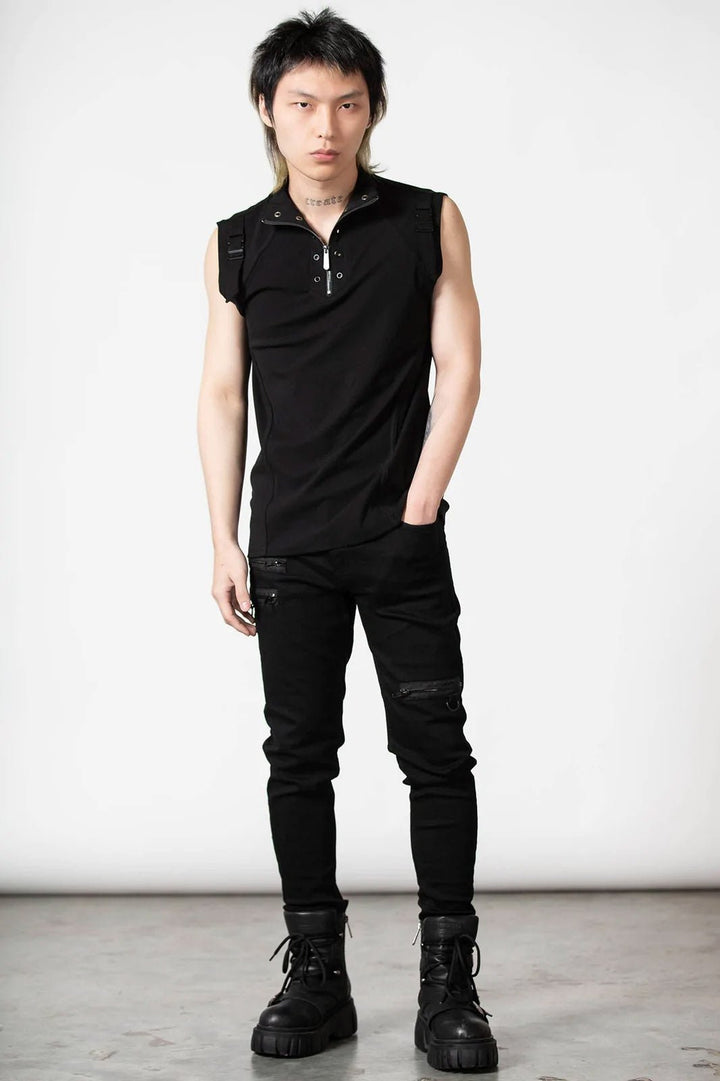 Deux Ex Sleeveless Top [Unisex] - mens tops - VampireFreaks - Killstar