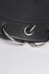 grunge goth safety pin spiked vegan leather cap hat