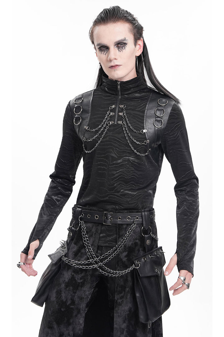 mens cyber goth turtleneck top