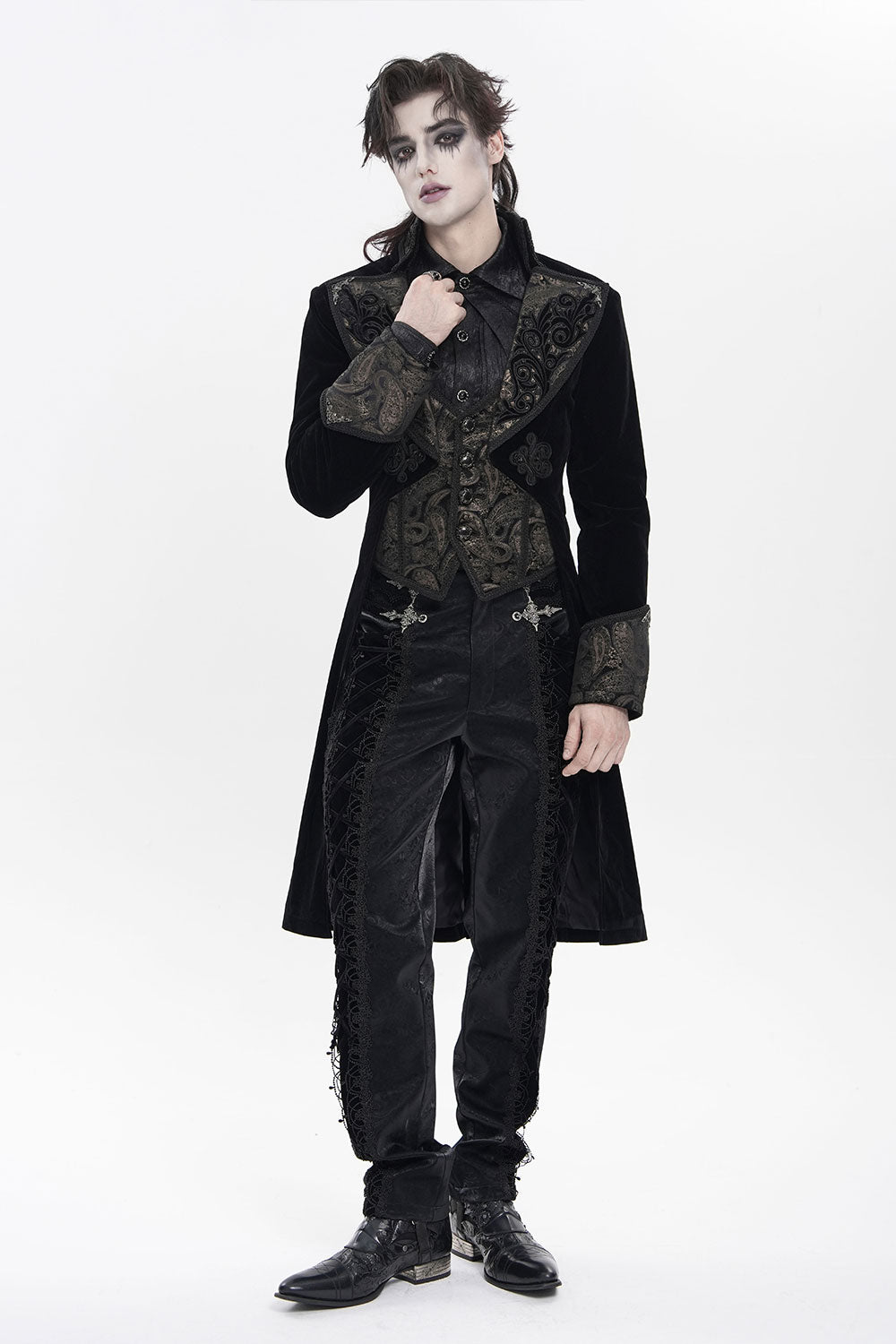 Devil fashion black dress pants for men
