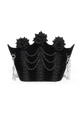 black velvet goth rose purse