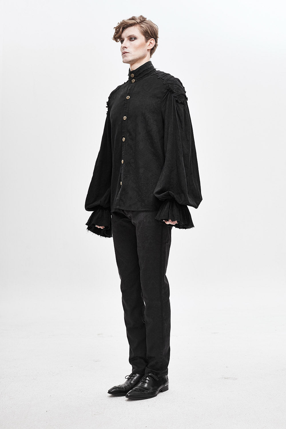 mens black oversized pirate shirt