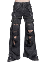 mens baggy dark wash denim punk pants