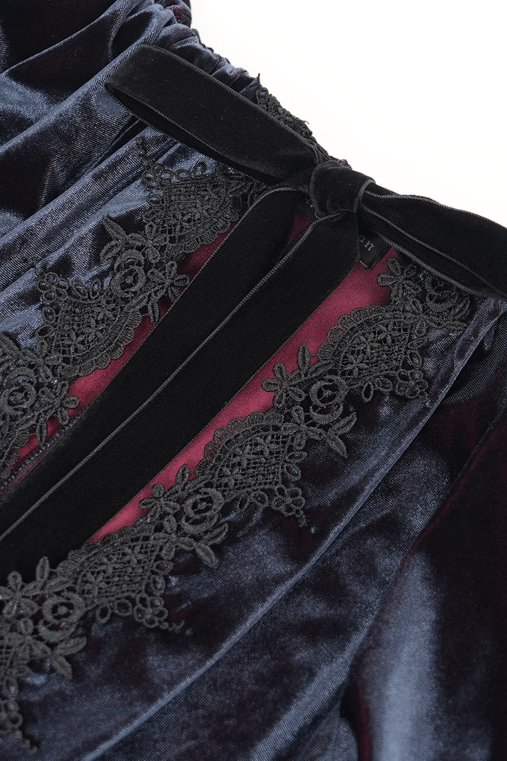 embroidered black velvet cape