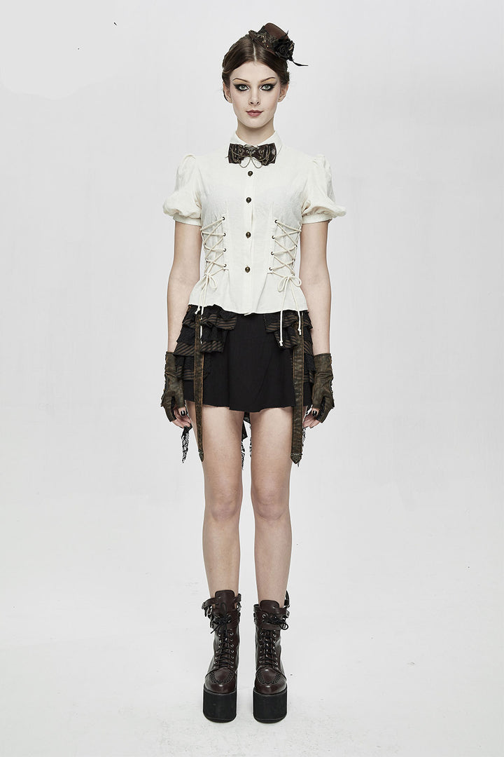 high collared cottagecore blouse